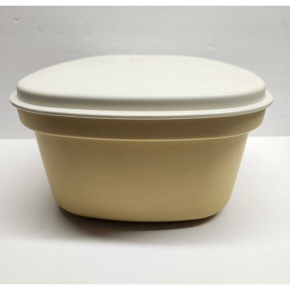 Tupperware Steamer Container Set Yellow Gold Lid, Insert 888-12 887-11 889-12 - Picture 1 of 11